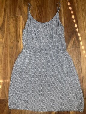 Old Navy Blue and White Printed Adjustable -Strap Mini Dress Stretchable Large